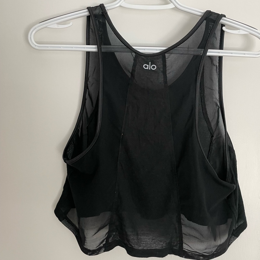 Alo black sheer crop top. Barely worn condition
